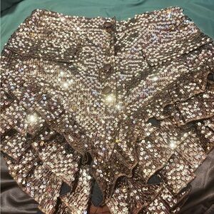 Sequin Ruffle Shorts